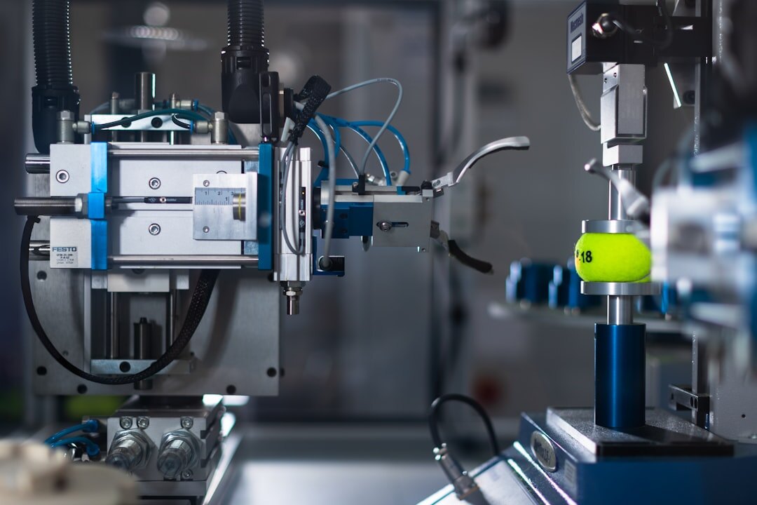 Industrial robotic arm in modern factory automation